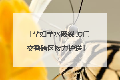 孕妇羊水破裂 厦门交警跨区接力护送