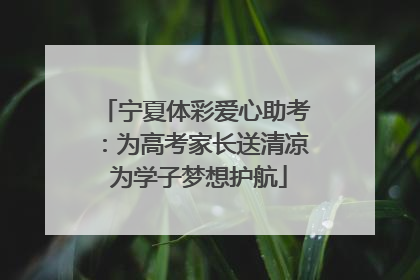 宁夏体彩爱心助考：为高考家长送清凉 为学子梦想护航