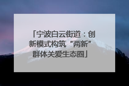 宁波白云街道：创新模式构筑“两新”群体关爱生态圈