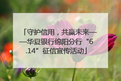 守护信用，共赢未来——华夏银行绵阳分行“6.14”征信宣传活动