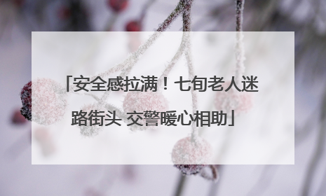 安全感拉满！七旬老人迷路街头 交警暖心相助