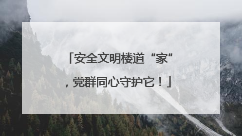 安全文明楼道“家”，党群同心守护它！