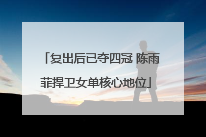 复出后已夺四冠 陈雨菲捍卫女单核心地位