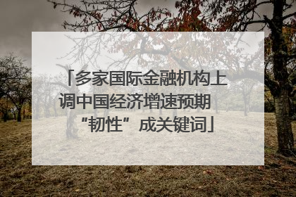 多家国际金融机构上调中国经济增速预期 “韧性”成关键词