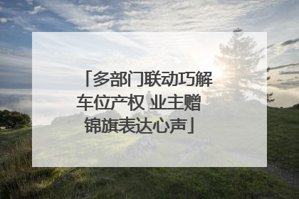 多部门联动巧解车位产权 业主赠锦旗表达心声