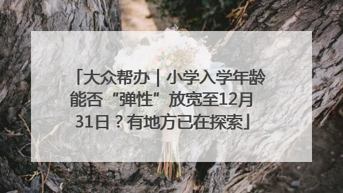 大众帮办｜小学入学年龄能否“弹性”放宽至12月31日？有地方已在探索