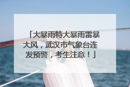 大暴雨特大暴雨雷暴大风，武汉市气象台连发预警，考生注意！