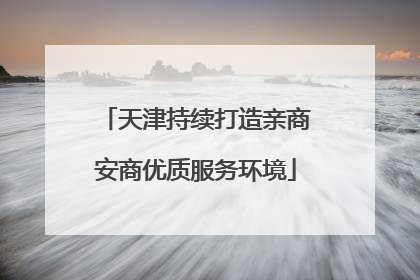 天津持续打造亲商安商优质服务环境
