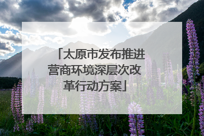 太原市发布推进营商环境深层次改革行动方案
