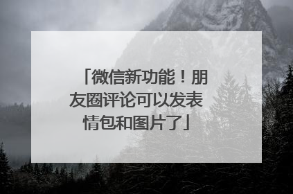 微信新功能！朋友圈评论可以发表情包和图片了