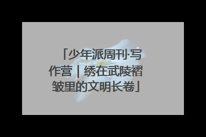 少年派周刊·写作营｜绣在武陵褶皱里的文明长卷