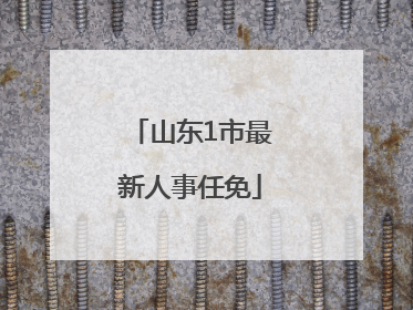 山东1市最新人事任免