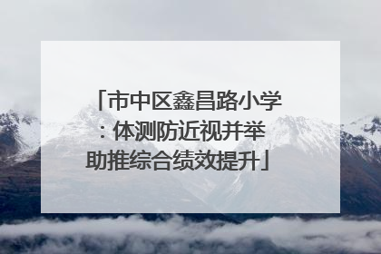 市中区鑫昌路小学：体测防近视并举 助推综合绩效提升