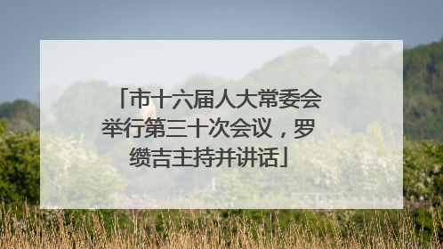 市十六届人大常委会举行第三十次会议，罗缵吉主持并讲话