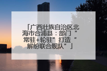 广西壮族自治区北海市合浦县：部门“常驻+轮驻”打造“解纷联合舰队”