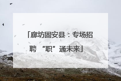 廊坊固安县：专场招聘 “职”通未来