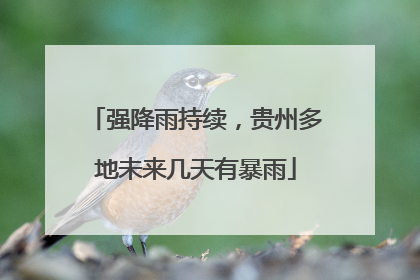 强降雨持续，贵州多地未来几天有暴雨