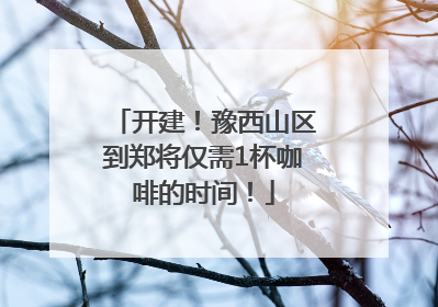 开建！豫西山区到郑将仅需1杯咖啡的时间！