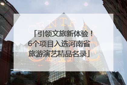 引领文旅新体验！6个项目入选河南省旅游演艺精品名录