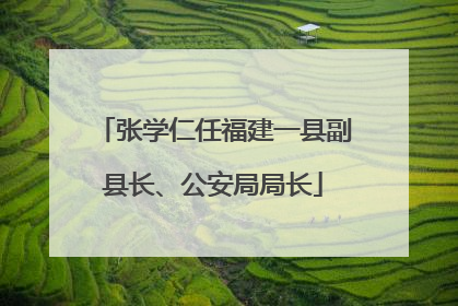 张学仁任福建一县副县长、公安局局长