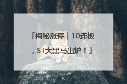 揭秘涨停｜10连板，ST大黑马出炉！
