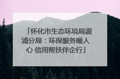 怀化市生态环境局溆浦分局：环保服务暖人心 信用帮扶伴企行