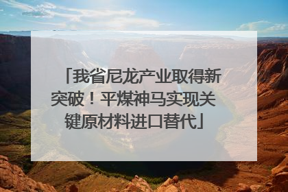 我省尼龙产业取得新突破！平煤神马实现关键原材料进口替代