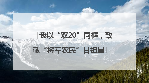 我以“双20”同框，致敬“将军农民”甘祖昌