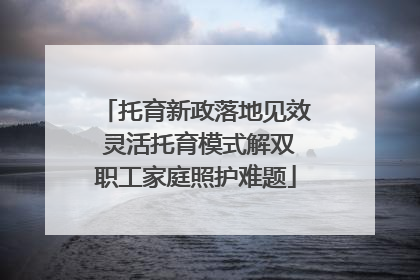 托育新政落地见效 灵活托育模式解双职工家庭照护难题