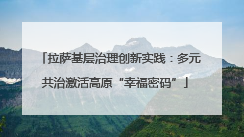 拉萨基层治理创新实践：多元共治激活高原“幸福密码”