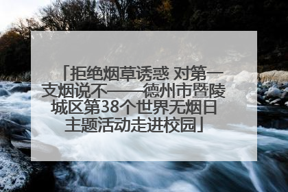 拒绝烟草诱惑 对第一支烟说不——德州市暨陵城区第38个世界无烟日主题活动走进校园