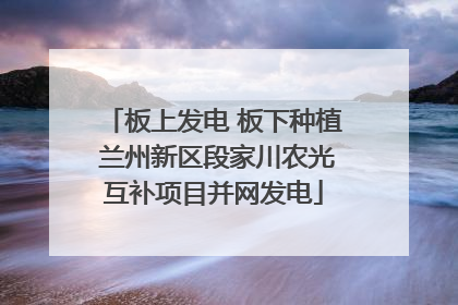 板上发电 板下种植 兰州新区段家川农光互补项目并网发电