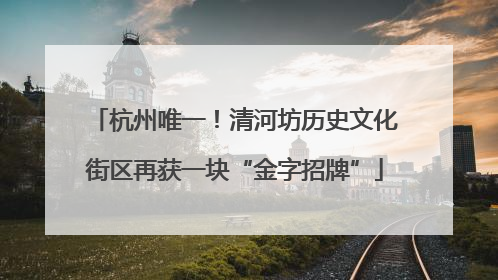 杭州唯一！清河坊历史文化街区再获一块“金字招牌”