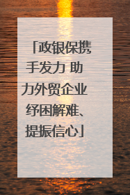政银保携手发力 助力外贸企业纾困解难、提振信心