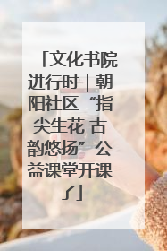 文化书院进行时｜朝阳社区“指尖生花 古韵悠扬”公益课堂开课了