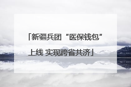 新疆兵团“医保钱包”上线 实现跨省共济