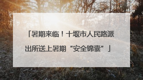 暑期来临！十堰市人民路派出所送上暑期“安全锦囊”