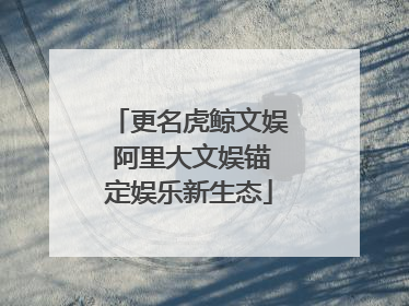 更名虎鲸文娱 阿里大文娱锚定娱乐新生态