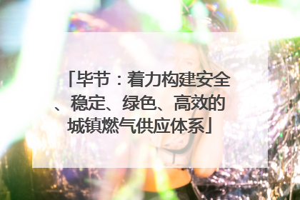 毕节：着力构建安全、稳定、绿色、高效的城镇燃气供应体系