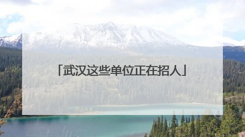 武汉这些单位正在招人