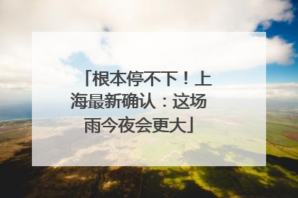 根本停不下！上海最新确认：这场雨今夜会更大
