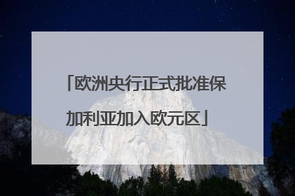欧洲央行正式批准保加利亚加入欧元区