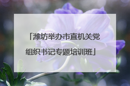 潍坊举办市直机关党组织书记专题培训班