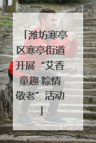 潍坊寒亭区寒亭街道开展“艾香童趣·粽情敬老”活动