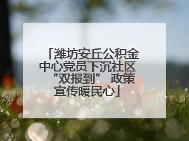 潍坊安丘公积金中心党员下沉社区“双报到” 政策宣传暖民心