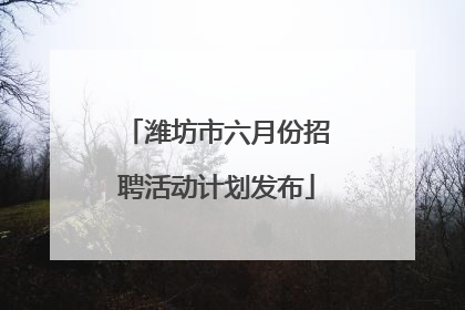 潍坊市六月份招聘活动计划发布