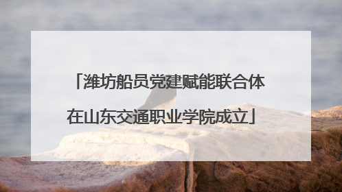 潍坊船员党建赋能联合体在山东交通职业学院成立