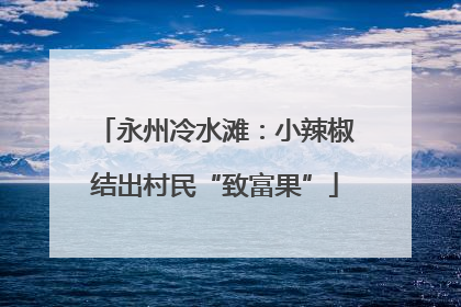 永州冷水滩：小辣椒结出村民“致富果”