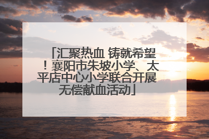 汇聚热血 铸就希望！襄阳市朱坡小学、太平店中心小学联合开展无偿献血活动