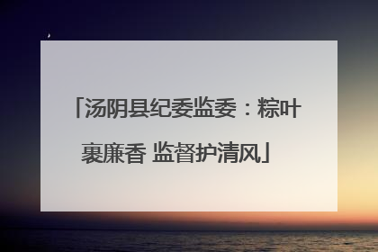 汤阴县纪委监委：粽叶裹廉香 监督护清风